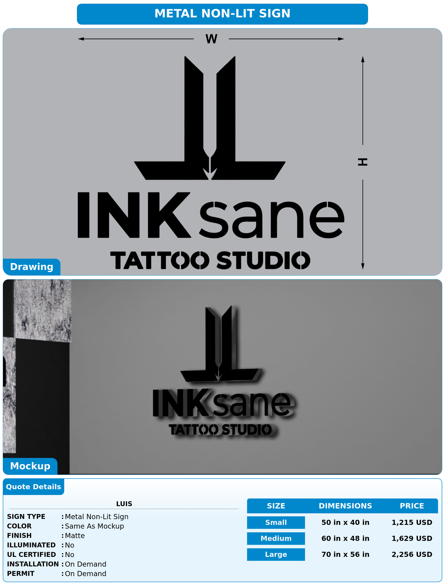 CUSTOM MOCKUP SIGN FOR Luis