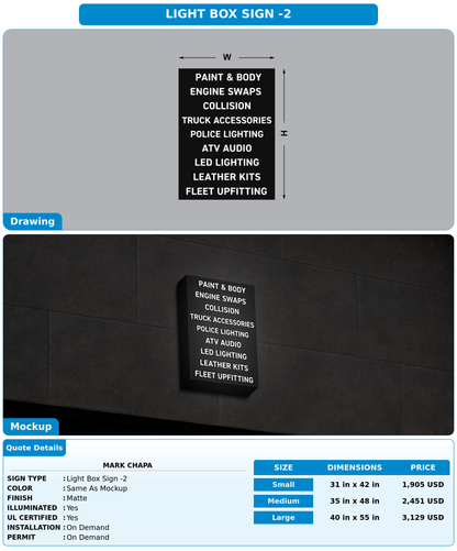 CUSTOM MOCKUP SIGN FOR Mark chapa
