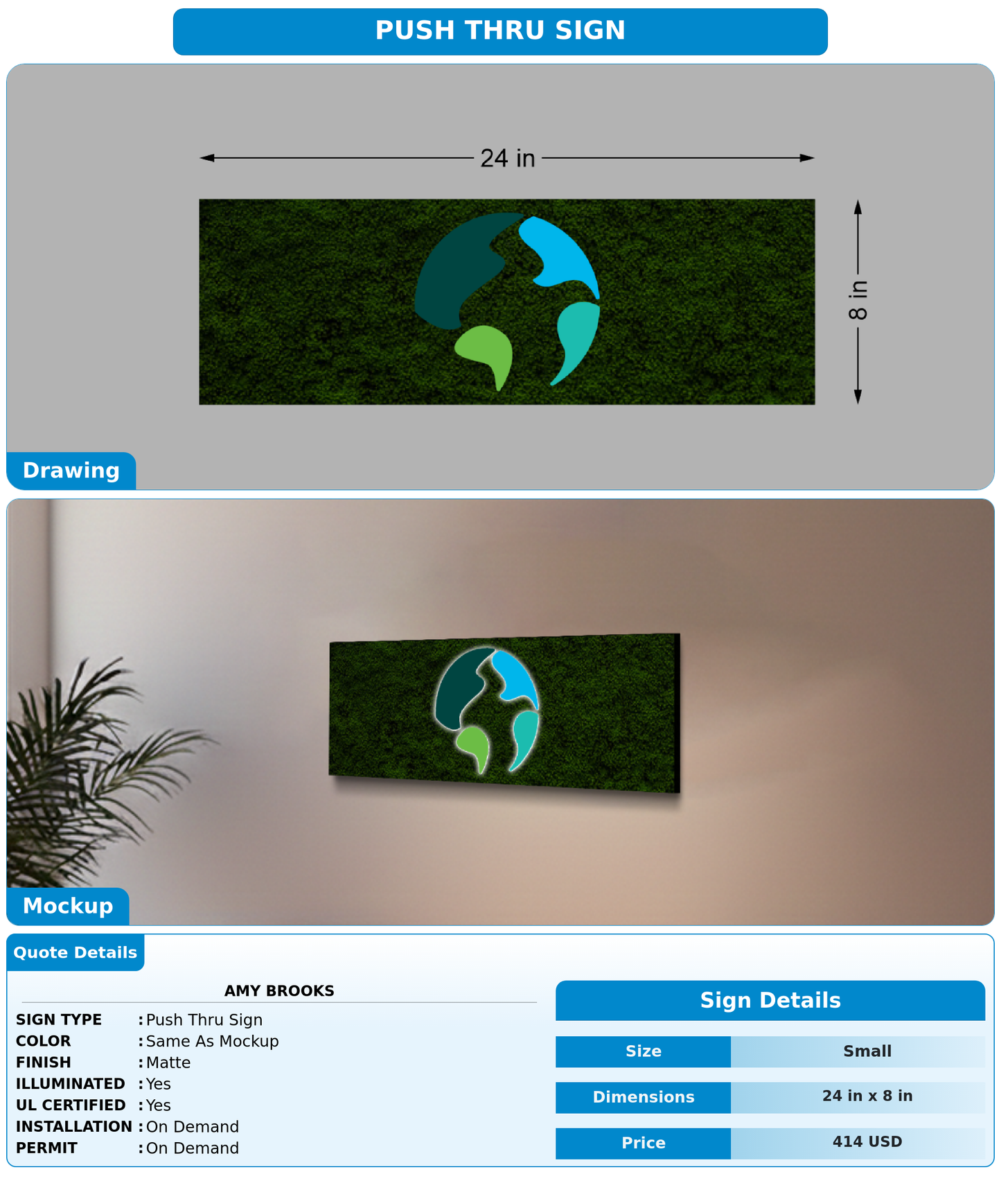 CUSTOM MOCKUP SIGN FOR Amy Brooks
