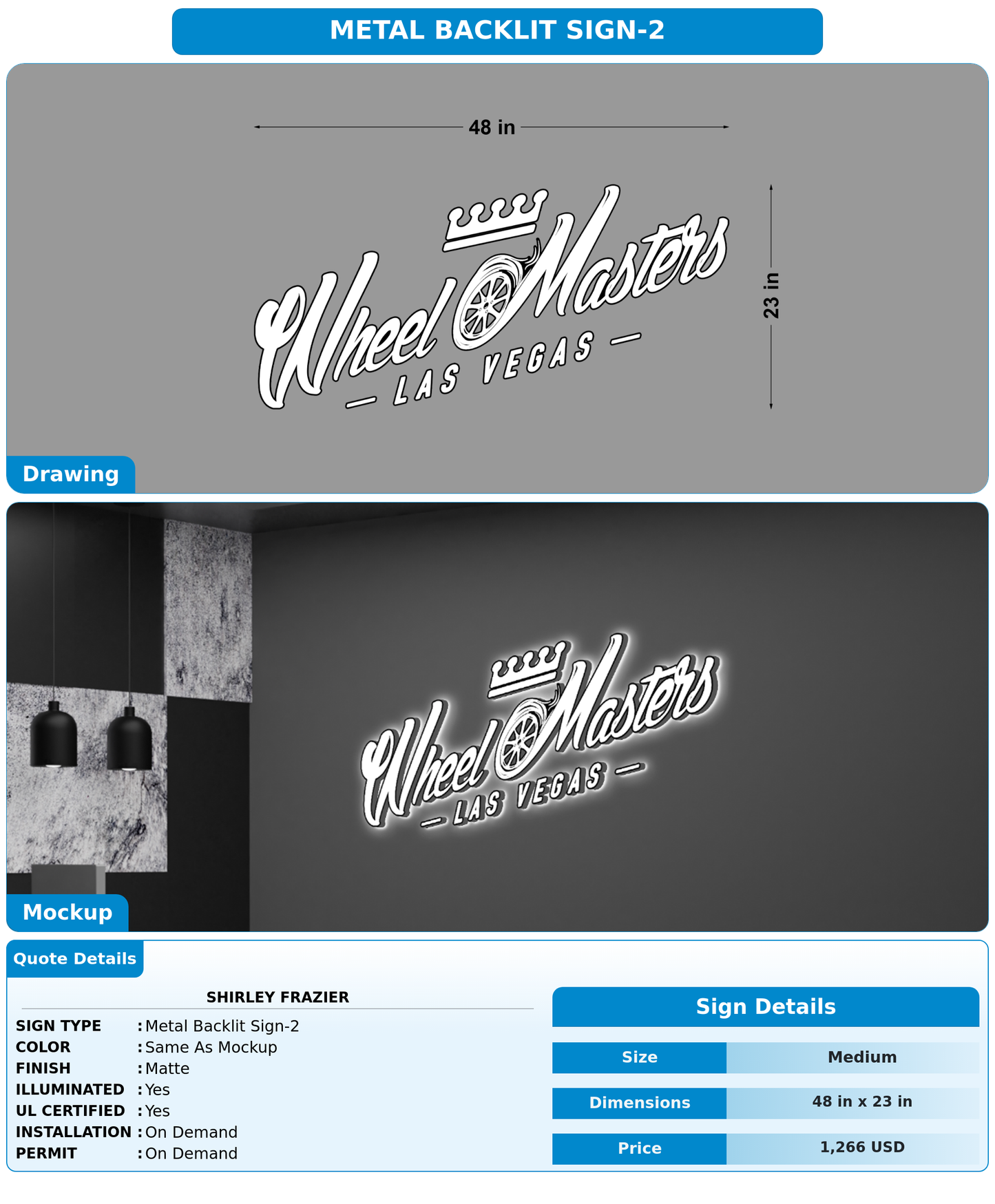 CUSTOM MOCKUP SIGN FOR Shirley Frazier