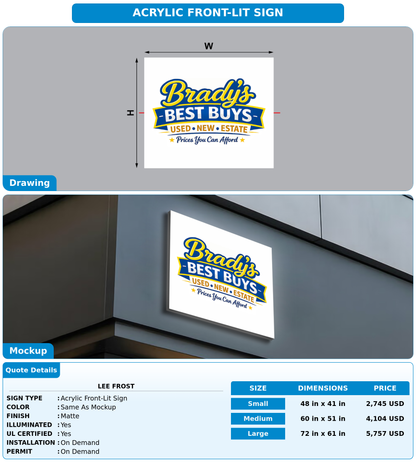 CUSTOM MOCKUP SIGN FOR Lee Frost