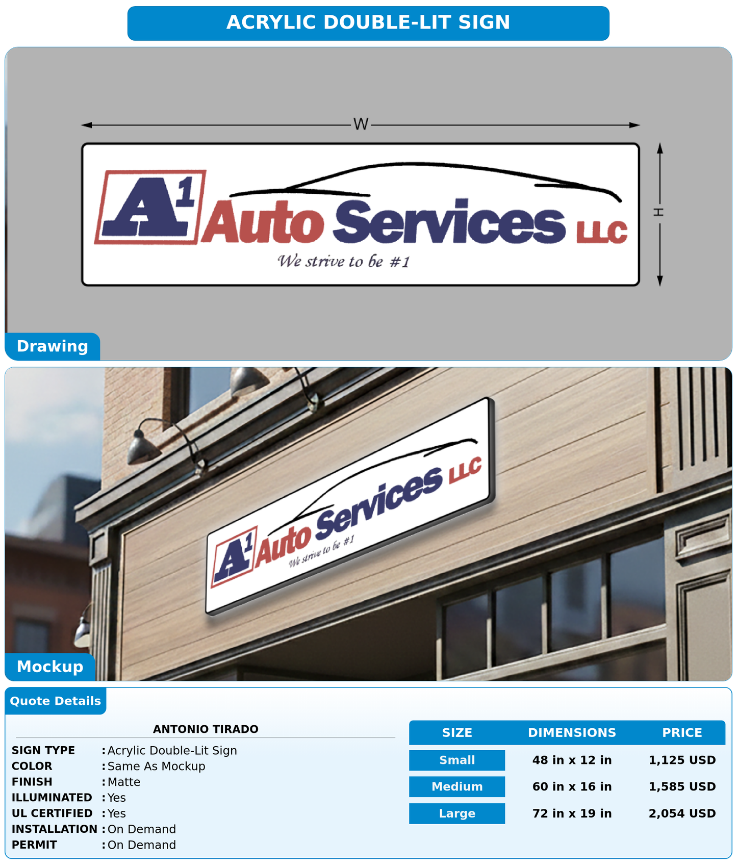 CUSTOM MOCKUP SIGN FOR Antonio tirado