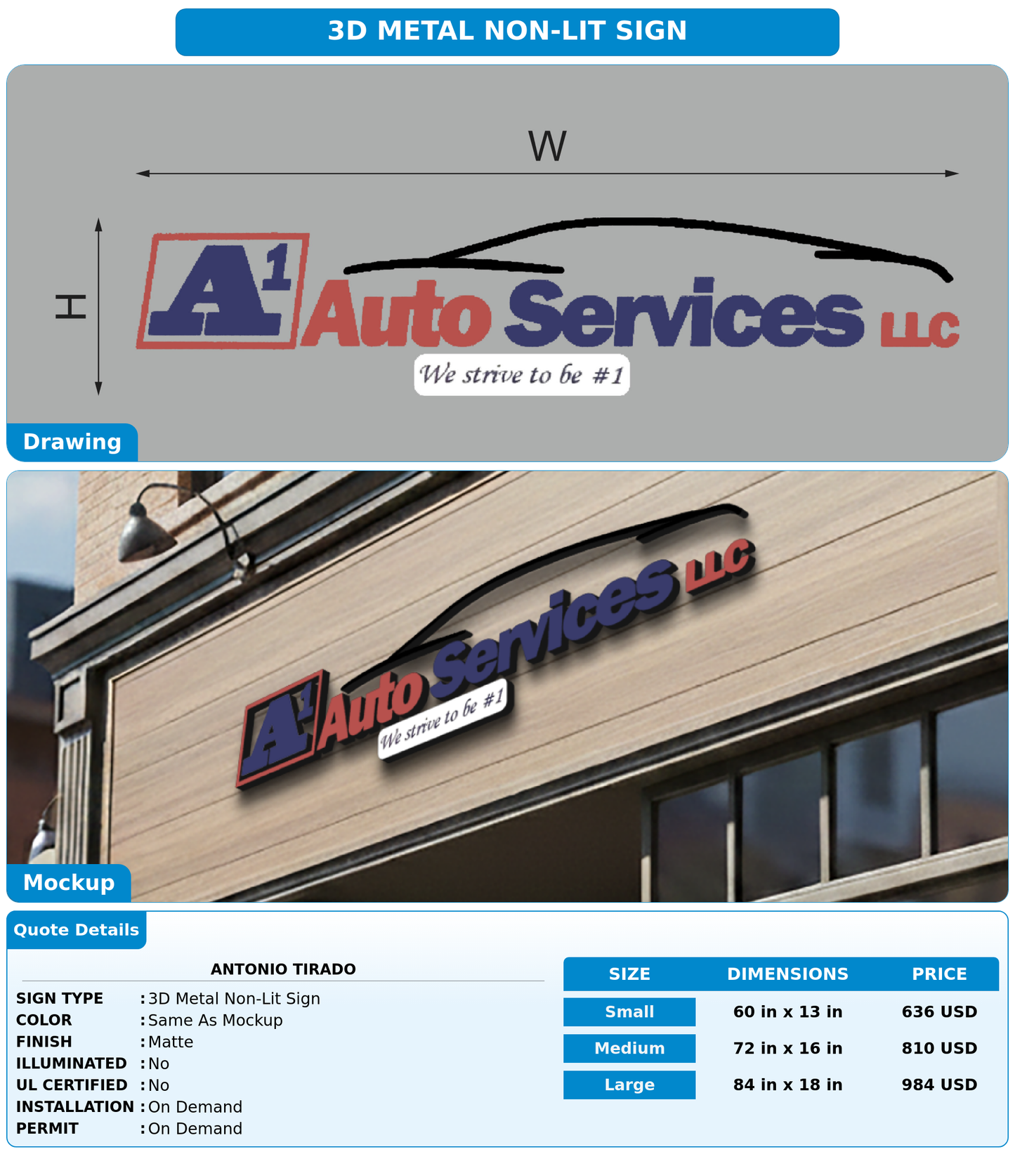 CUSTOM MOCKUP SIGN FOR Antonio tirado