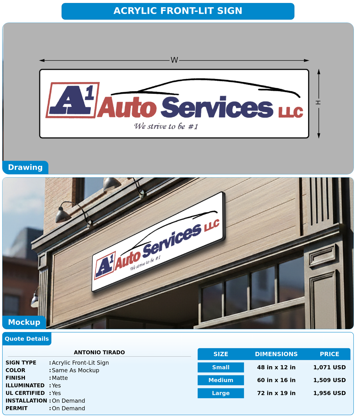 CUSTOM MOCKUP SIGN FOR Antonio tirado