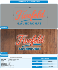 CUSTOM MOCKUP SIGN FOR Fivefold Laundromat