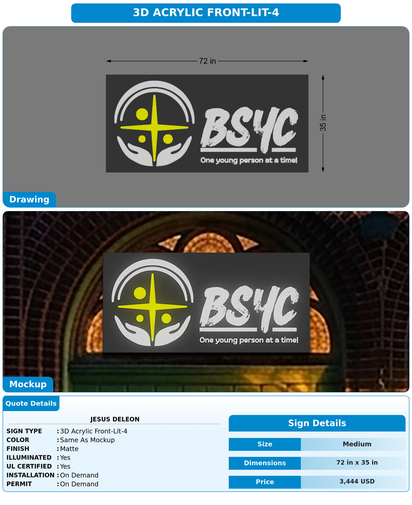 CUSTOM MOCKUP SIGN FOR Jesus Deleon