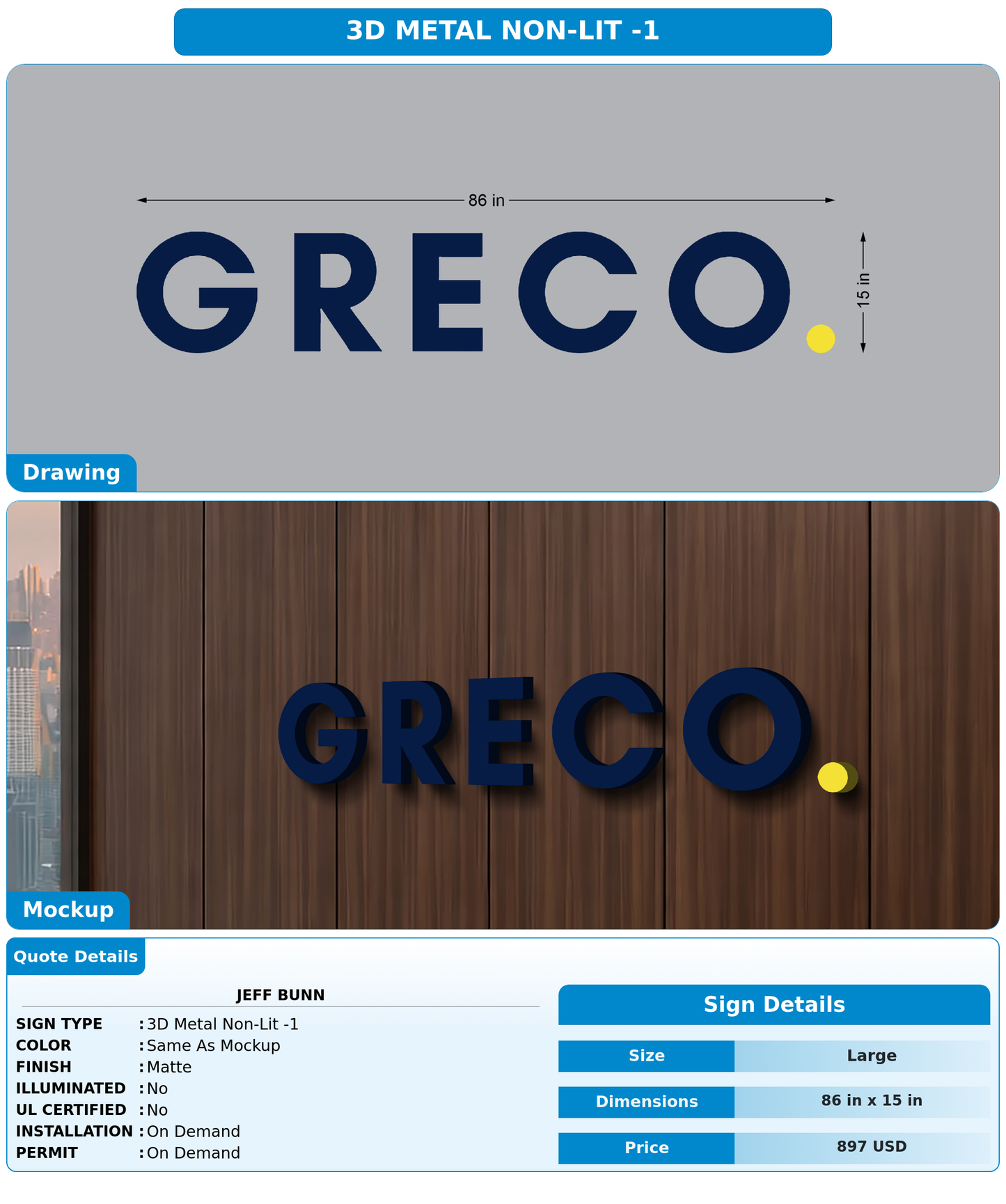 CUSTOM MOCKUP SIGN FOR Jeff Bunn