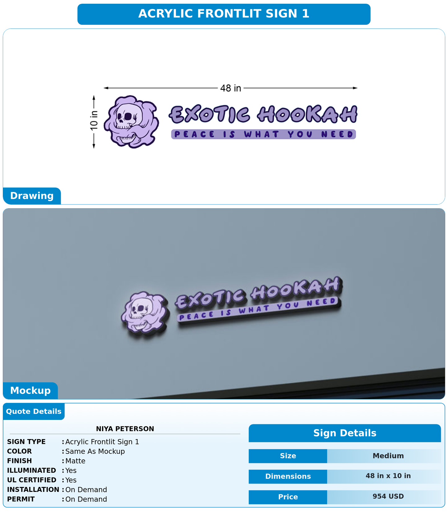 CUSTOM MOCKUP SIGN FOR Niya Peterson