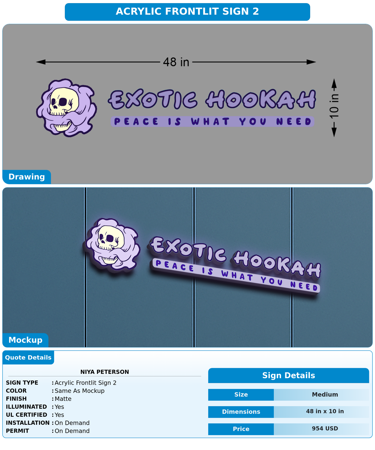 CUSTOM MOCKUP SIGN FOR Niya Peterson