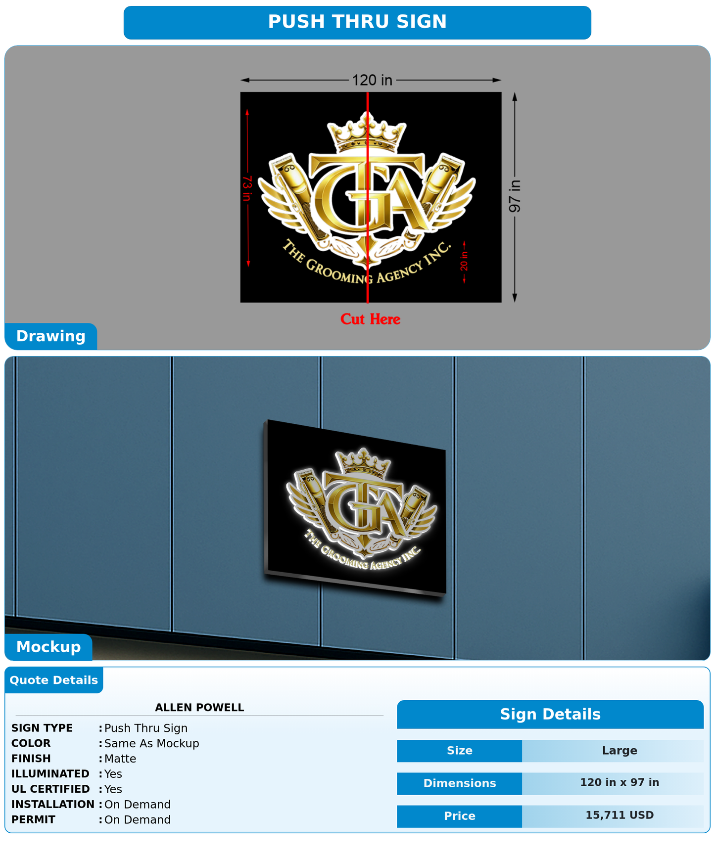CUSTOM MOCKUP SIGN FOR Allen Powell