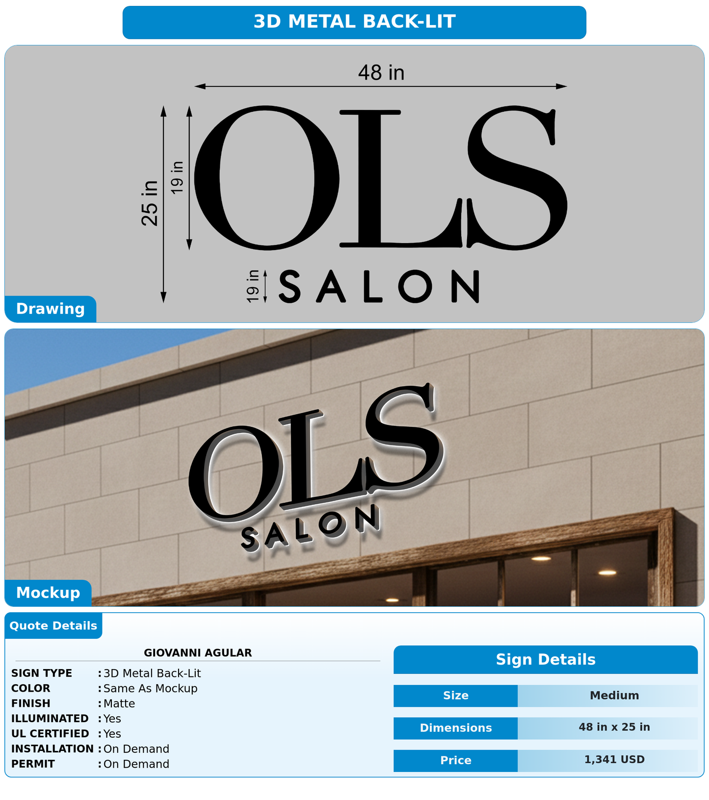 CUSTOM MOCKUP SIGN FOR Giovanni Agular