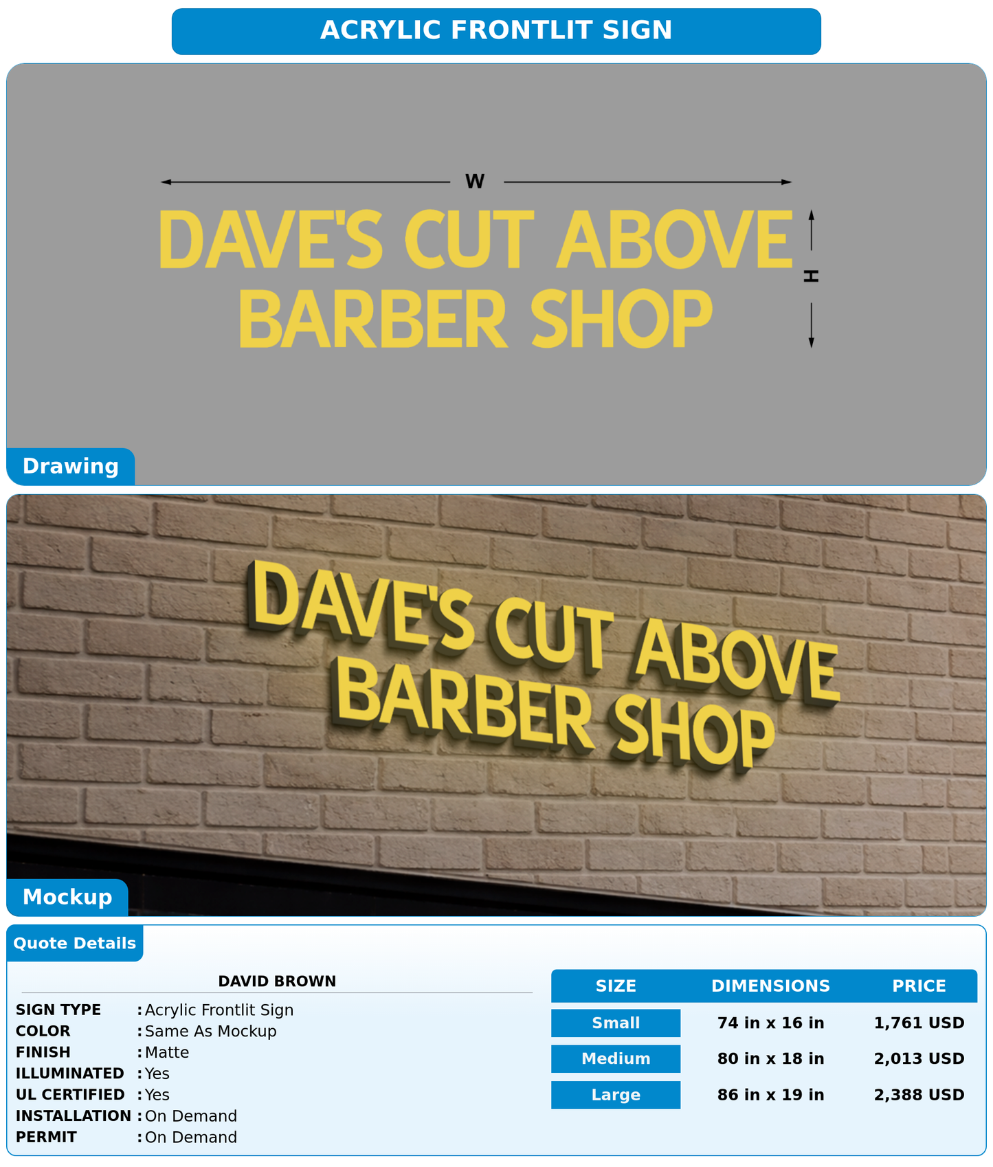 CUSTOM MOCKUP SIGN FOR David Brown