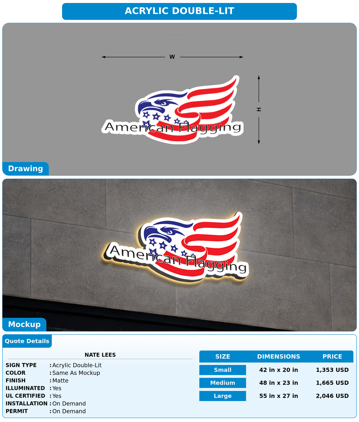 CUSTOM MOCKUP SIGN FOR Nate Lees