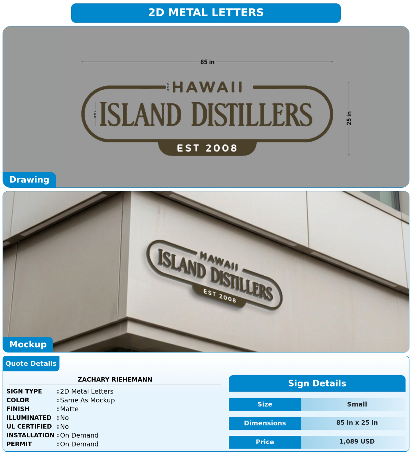 CUSTOM MOCKUP SIGN FOR Zachary Riehemann