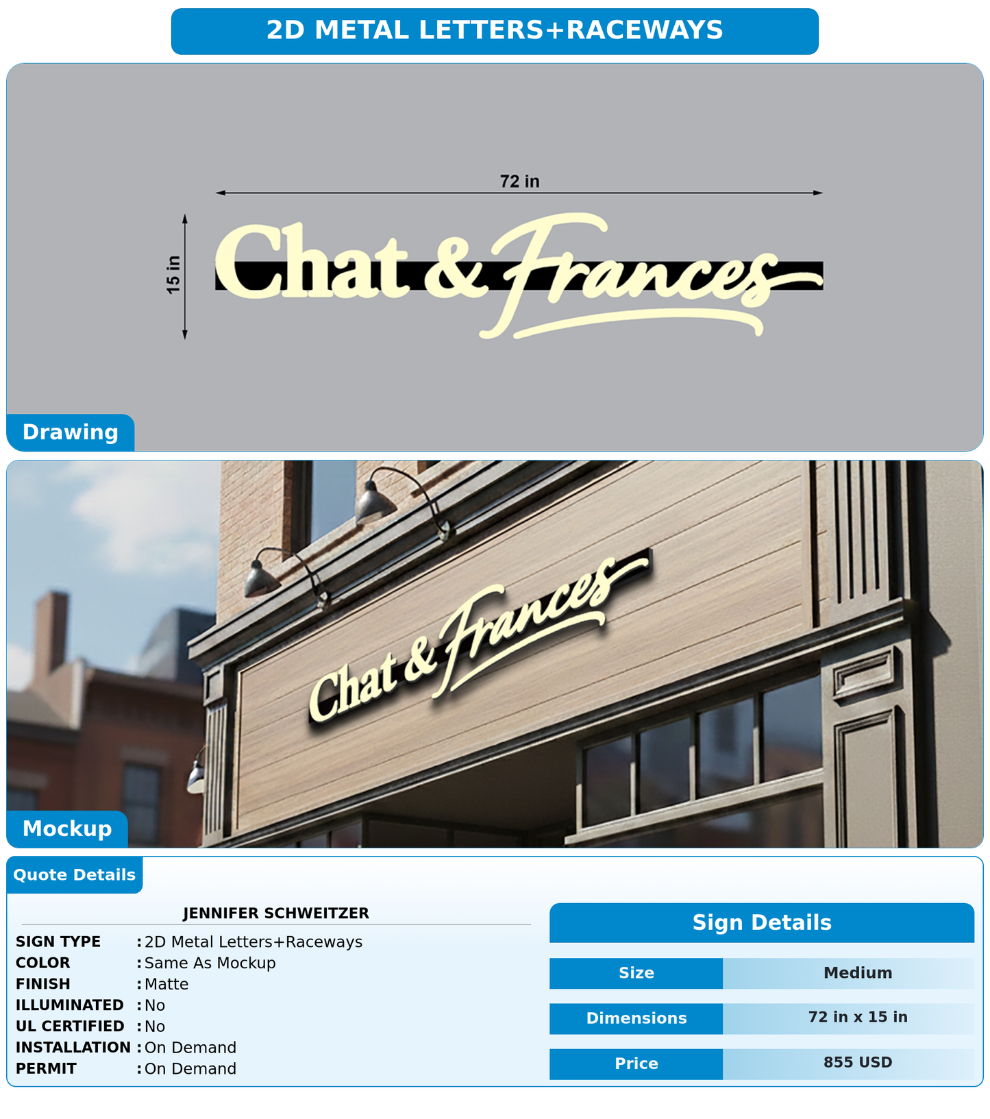 CUSTOM MOCKUP SIGN FOR Jennifer Schweitzer
