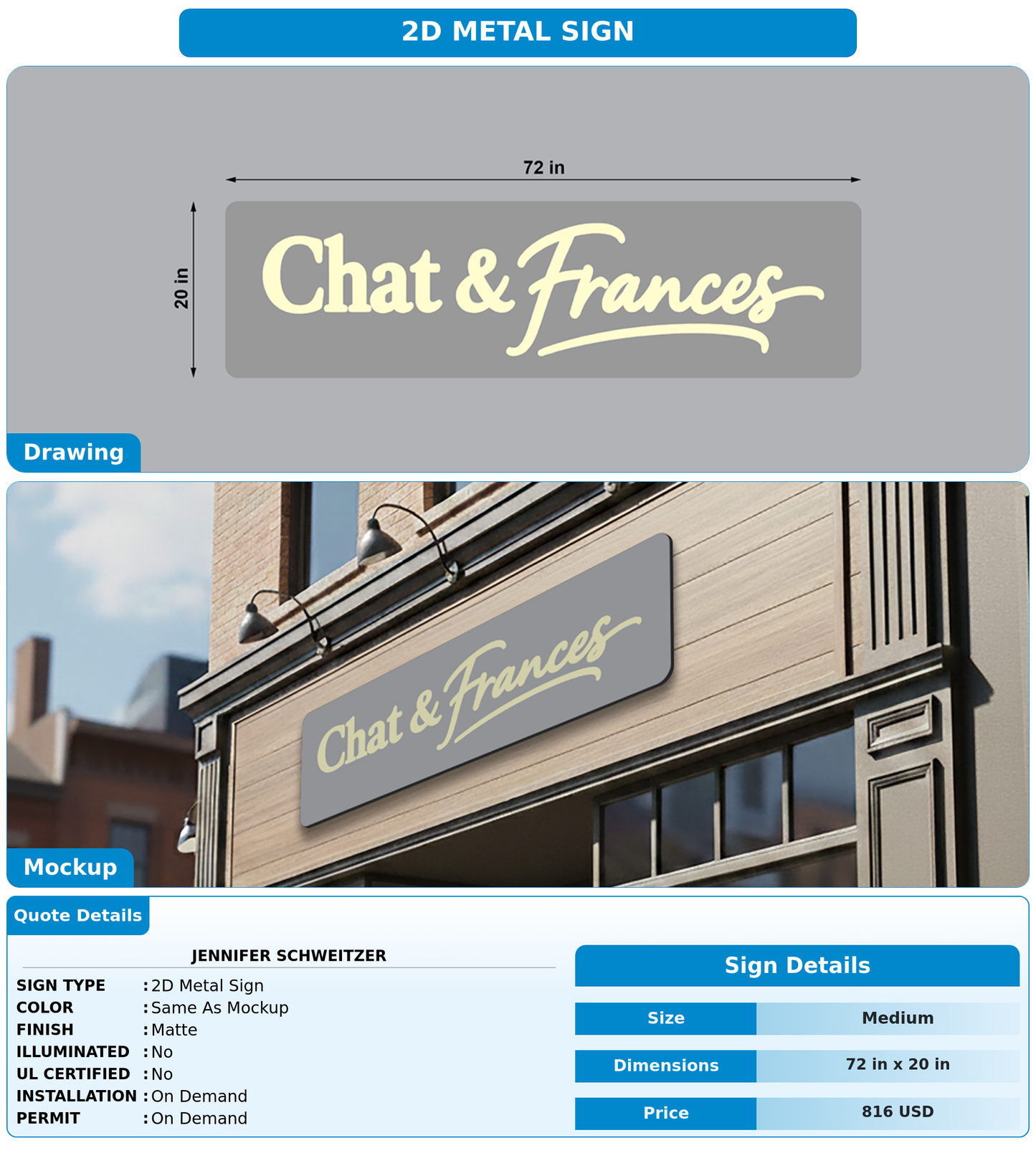 CUSTOM MOCKUP SIGN FOR Jennifer Schweitzer