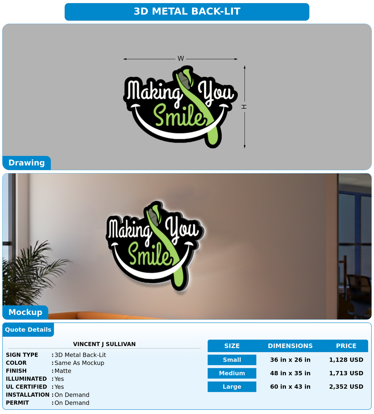CUSTOM MOCKUP SIGN FOR Vincent j sullivan