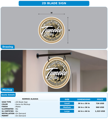 CUSTOM MOCKUP SIGN FOR Norries Alaiasa