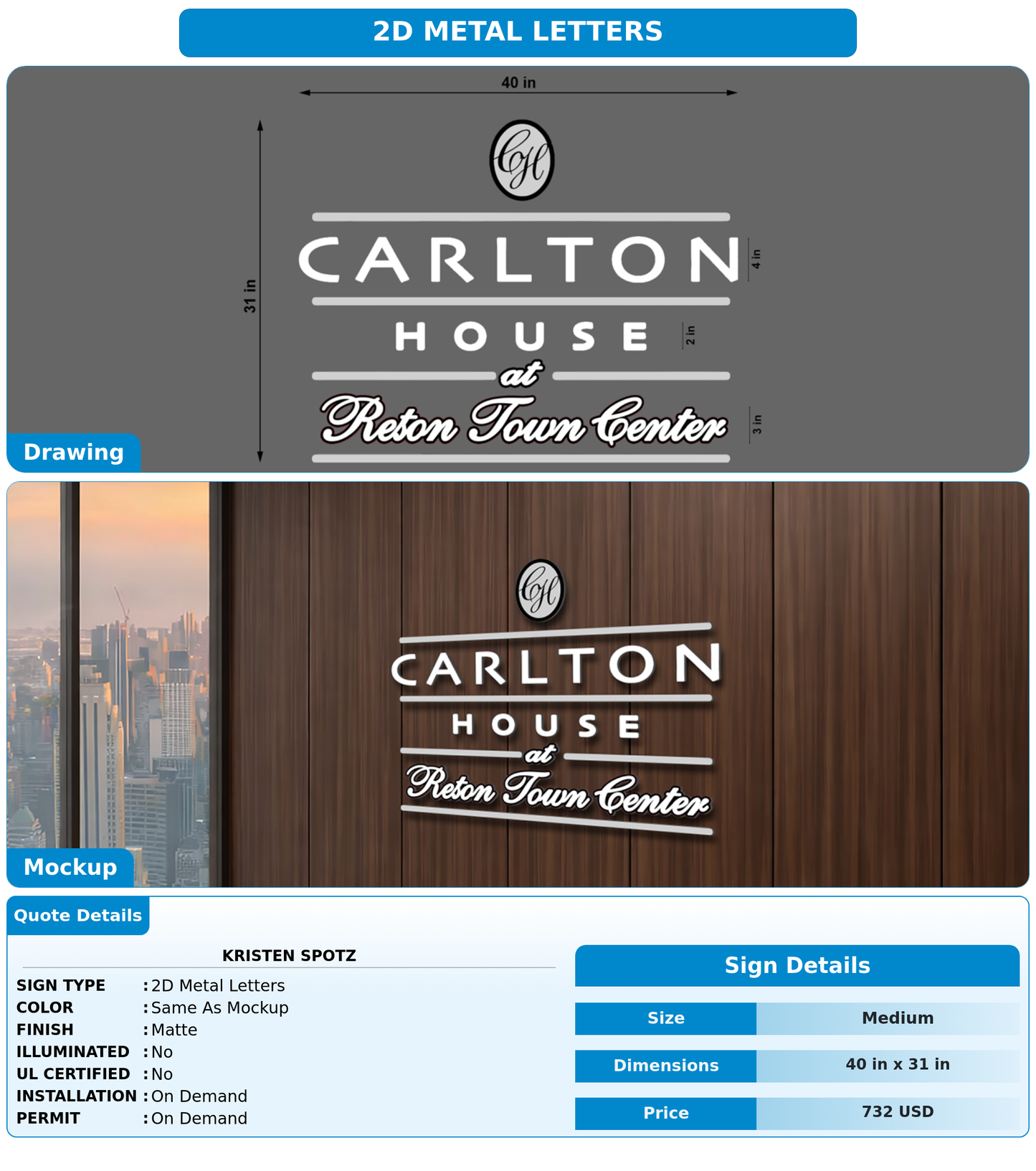 CUSTOM MOCKUP SIGN FOR Kristen Spotz