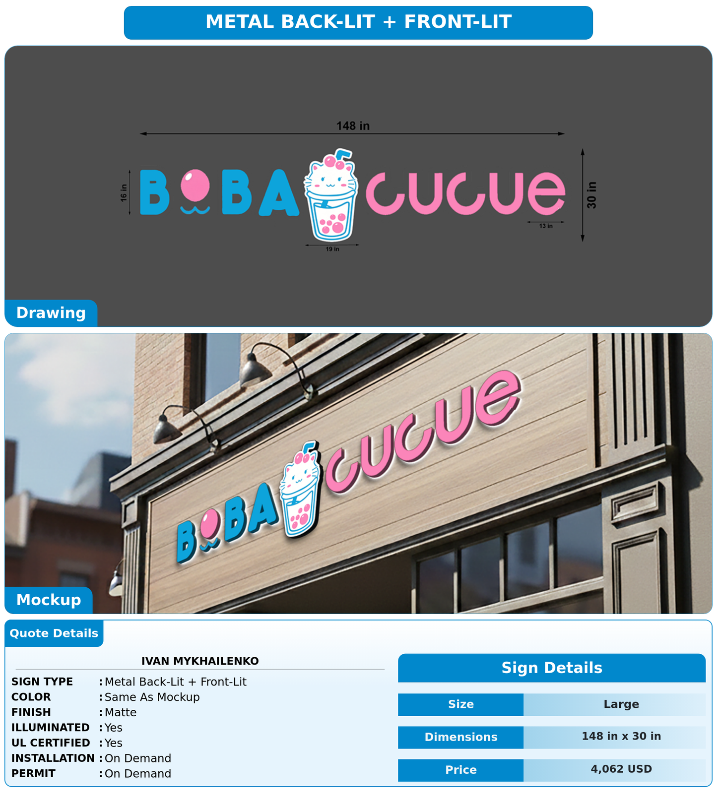 CUSTOM MOCKUP SIGN FOR IVAN MYKHAILENKO