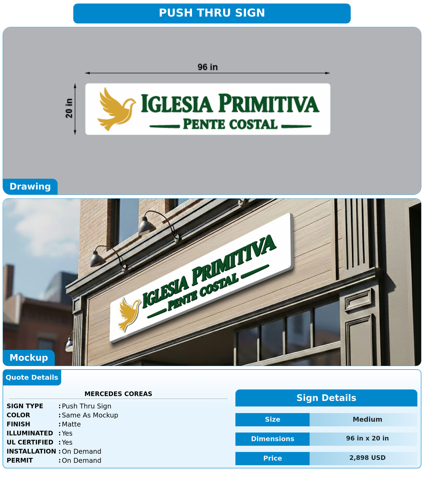CUSTOM MOCKUP SIGN FOR Mercedes Coreas