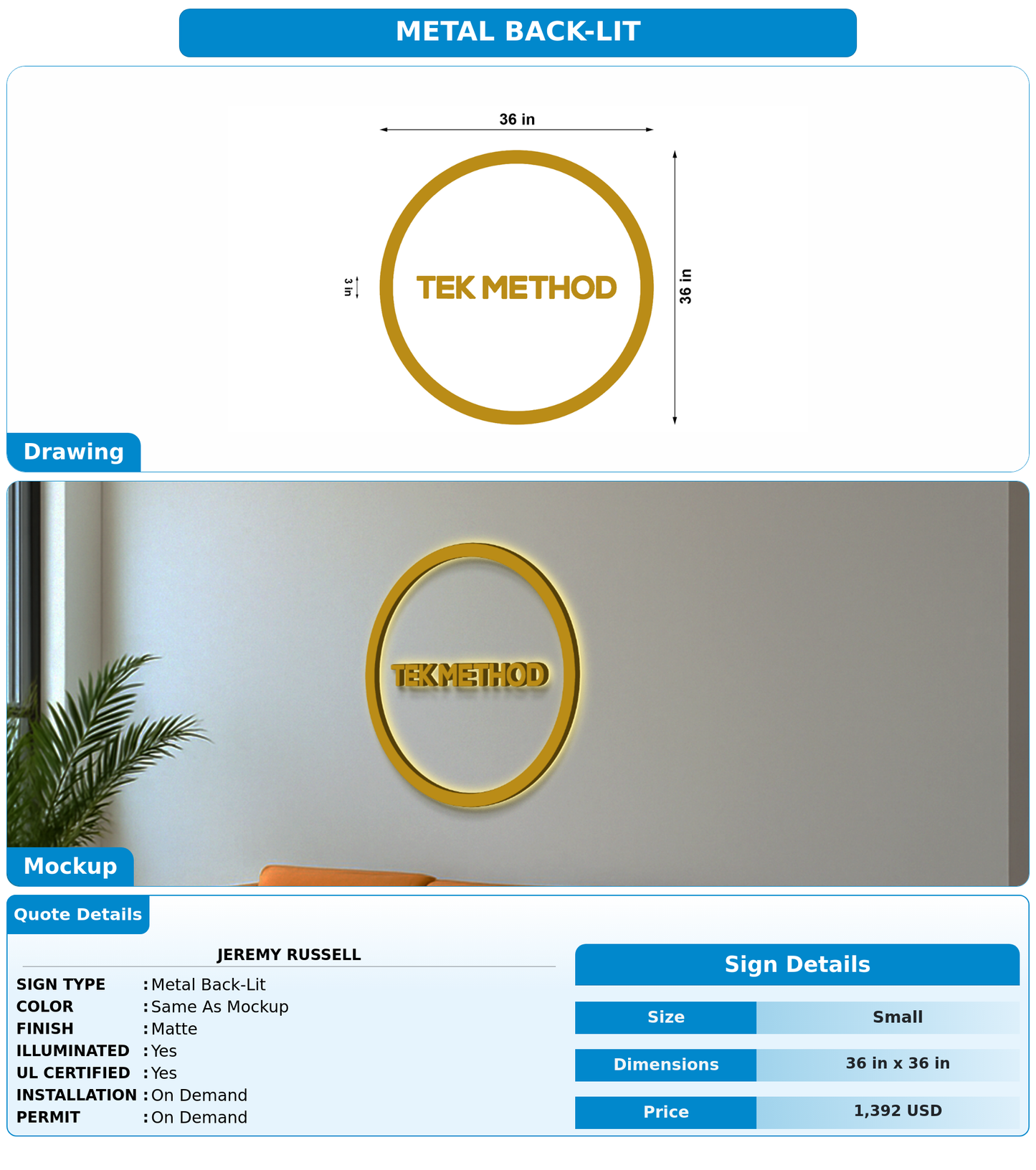 CUSTOM MOCKUP SIGN FOR Jeremy Russell