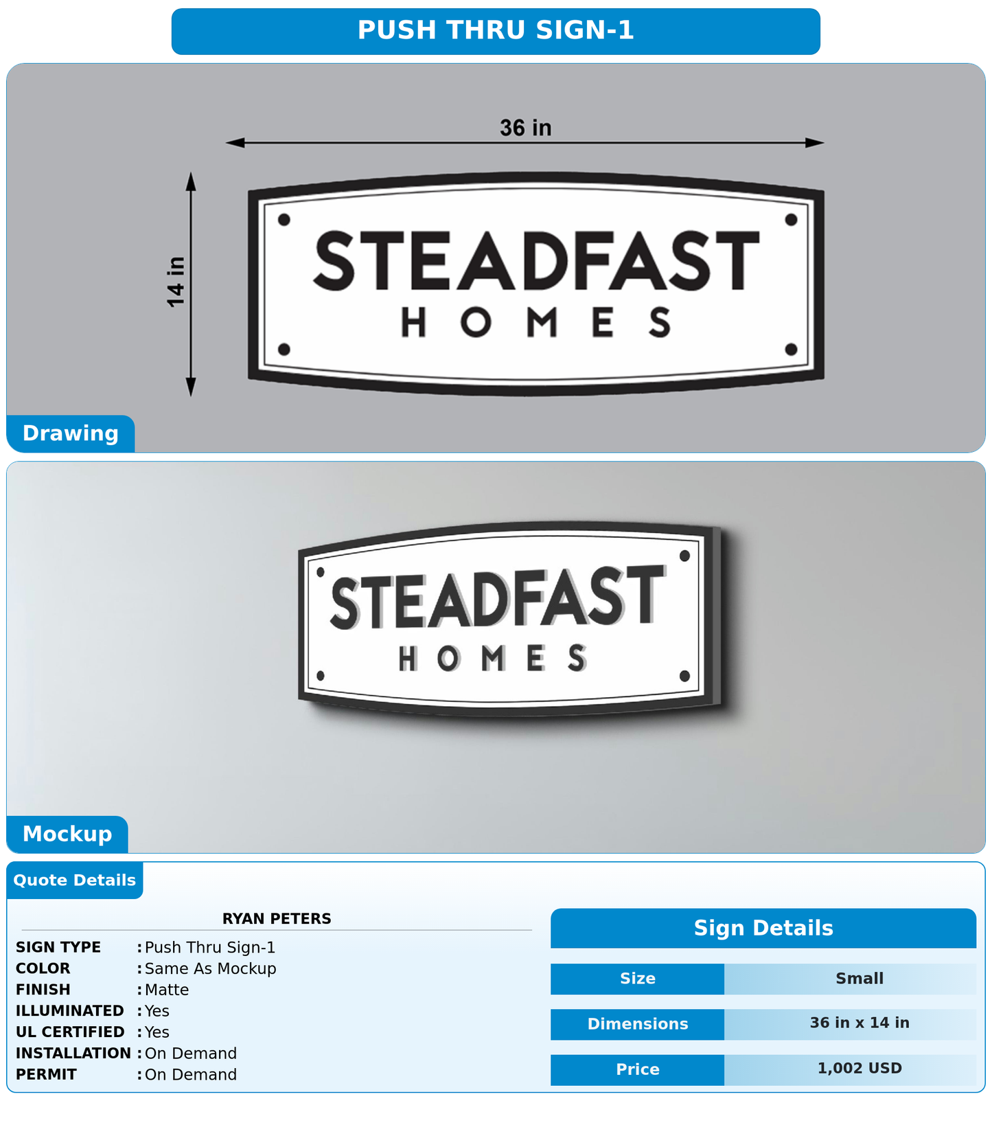 CUSTOM MOCKUP SIGN FOR Ryan Peters