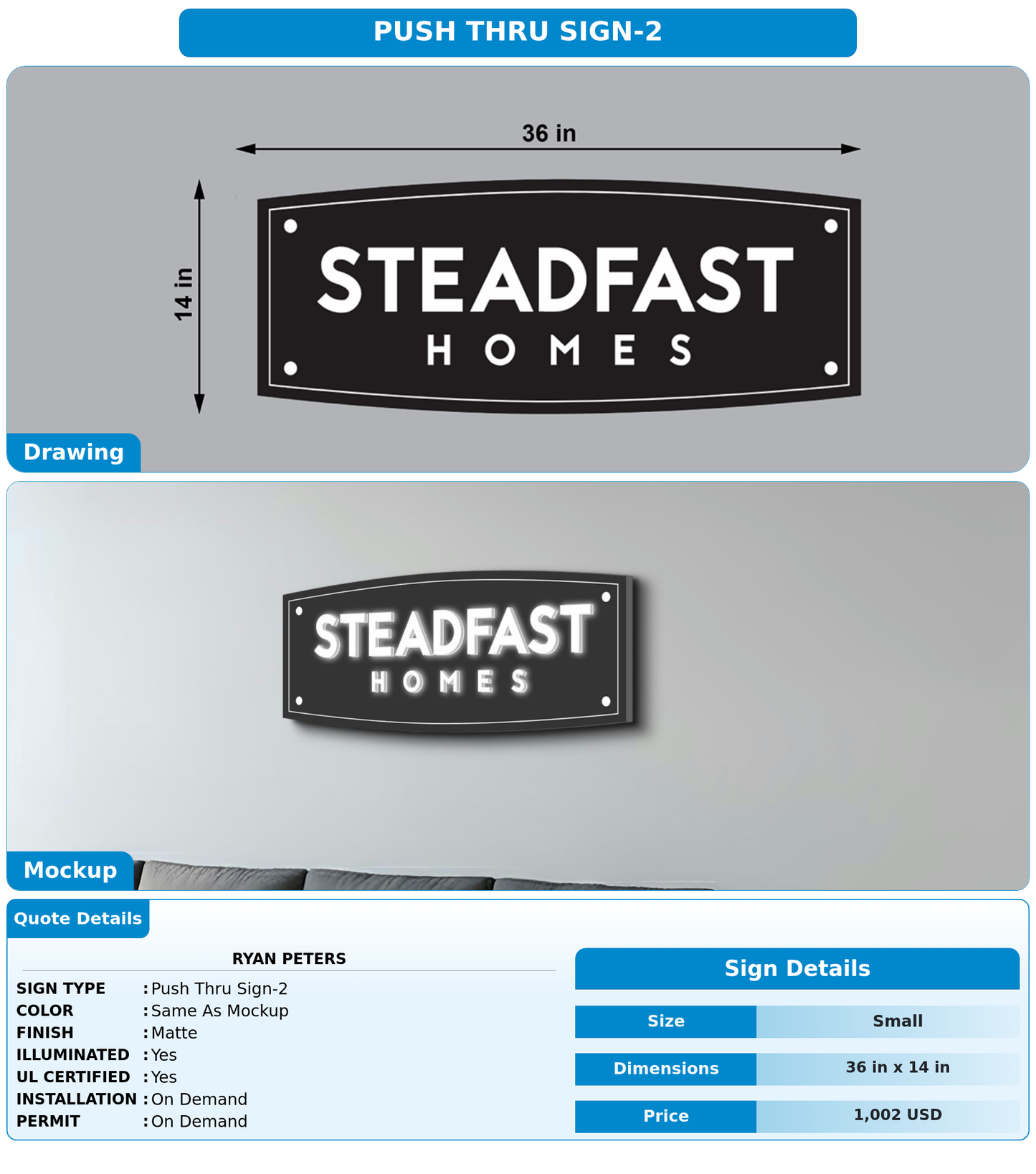 CUSTOM MOCKUP SIGN FOR Ryan Peters