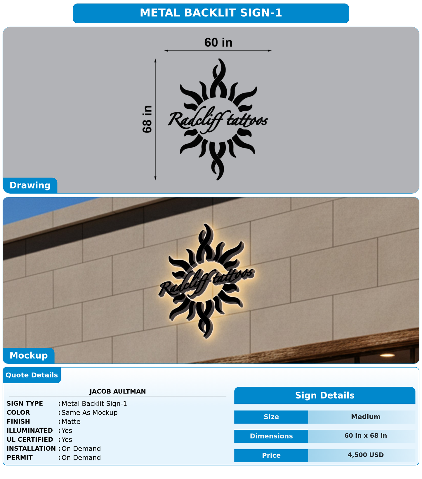 CUSTOM MOCKUP SIGN FOR Jacob Aultman