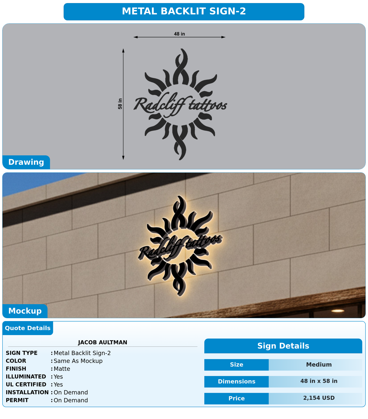 CUSTOM MOCKUP SIGN FOR Jacob Aultman