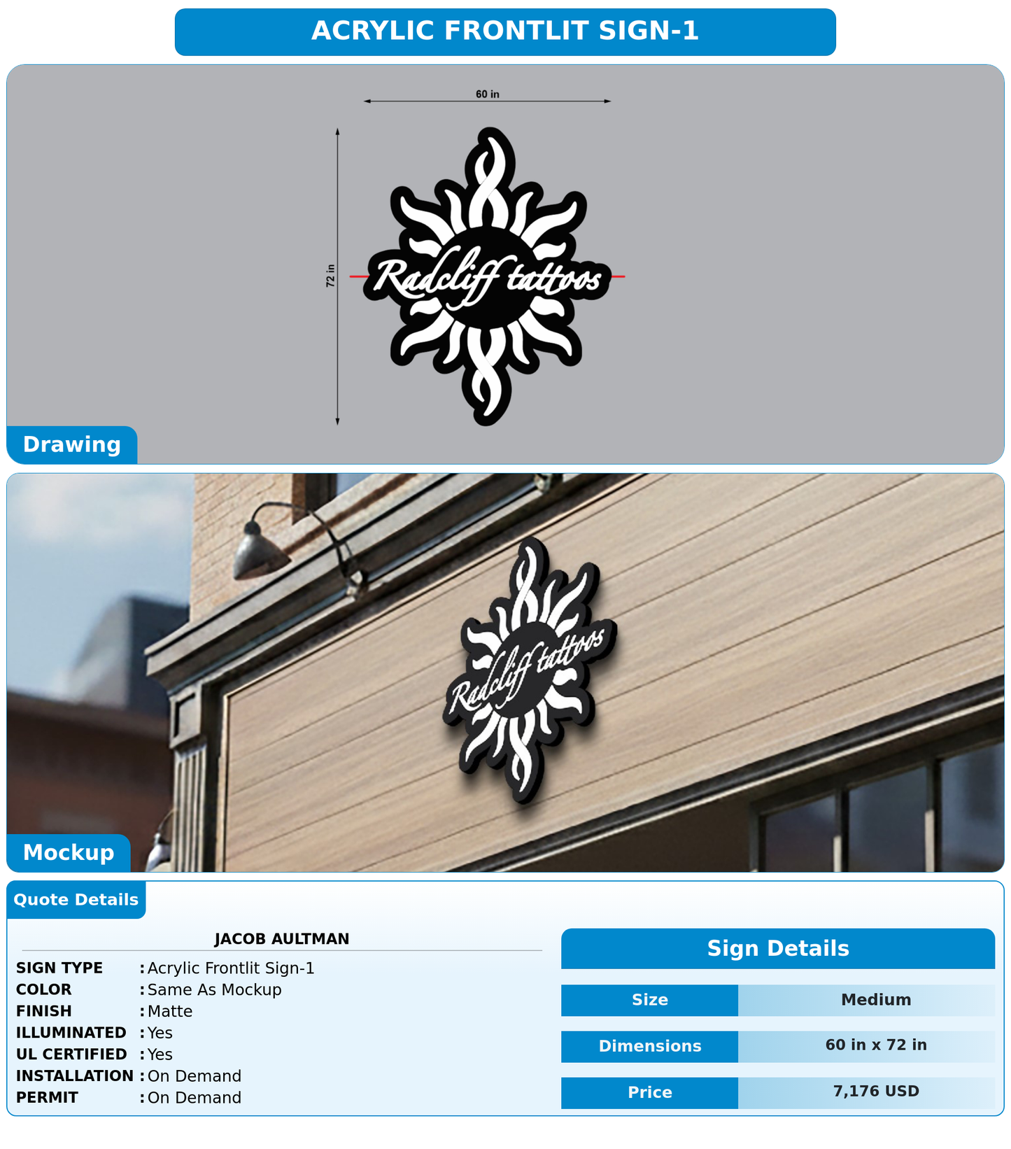 CUSTOM MOCKUP SIGN FOR Jacob Aultman