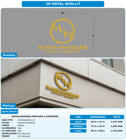 CUSTOM MOCKUP SIGN FOR Mason-Woodard Mortuary & Crematory