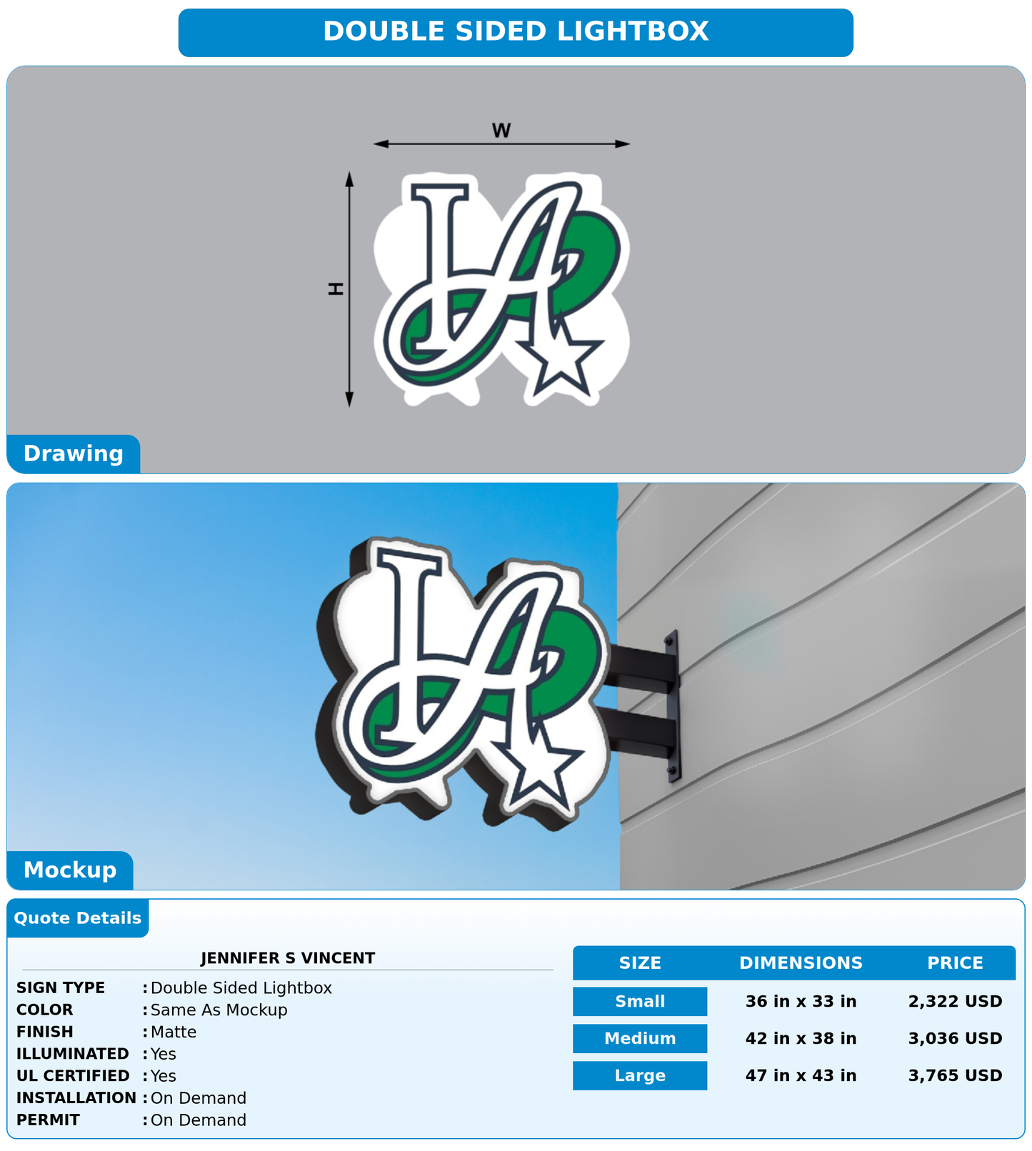 CUSTOM MOCKUP SIGN FOR Jennifer S Vincent