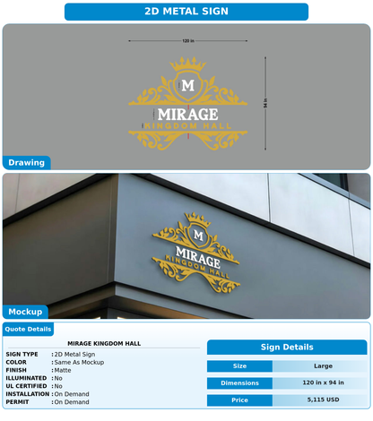 CUSTOM MOCKUP SIGN FOR Mirage Kingdom Hall