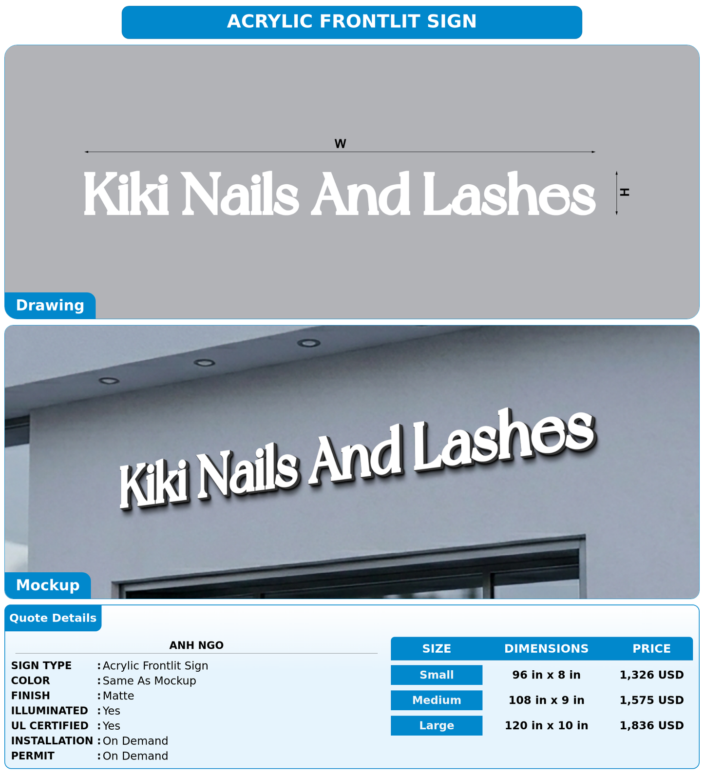 CUSTOM MOCKUP SIGN FOR Anh ngo