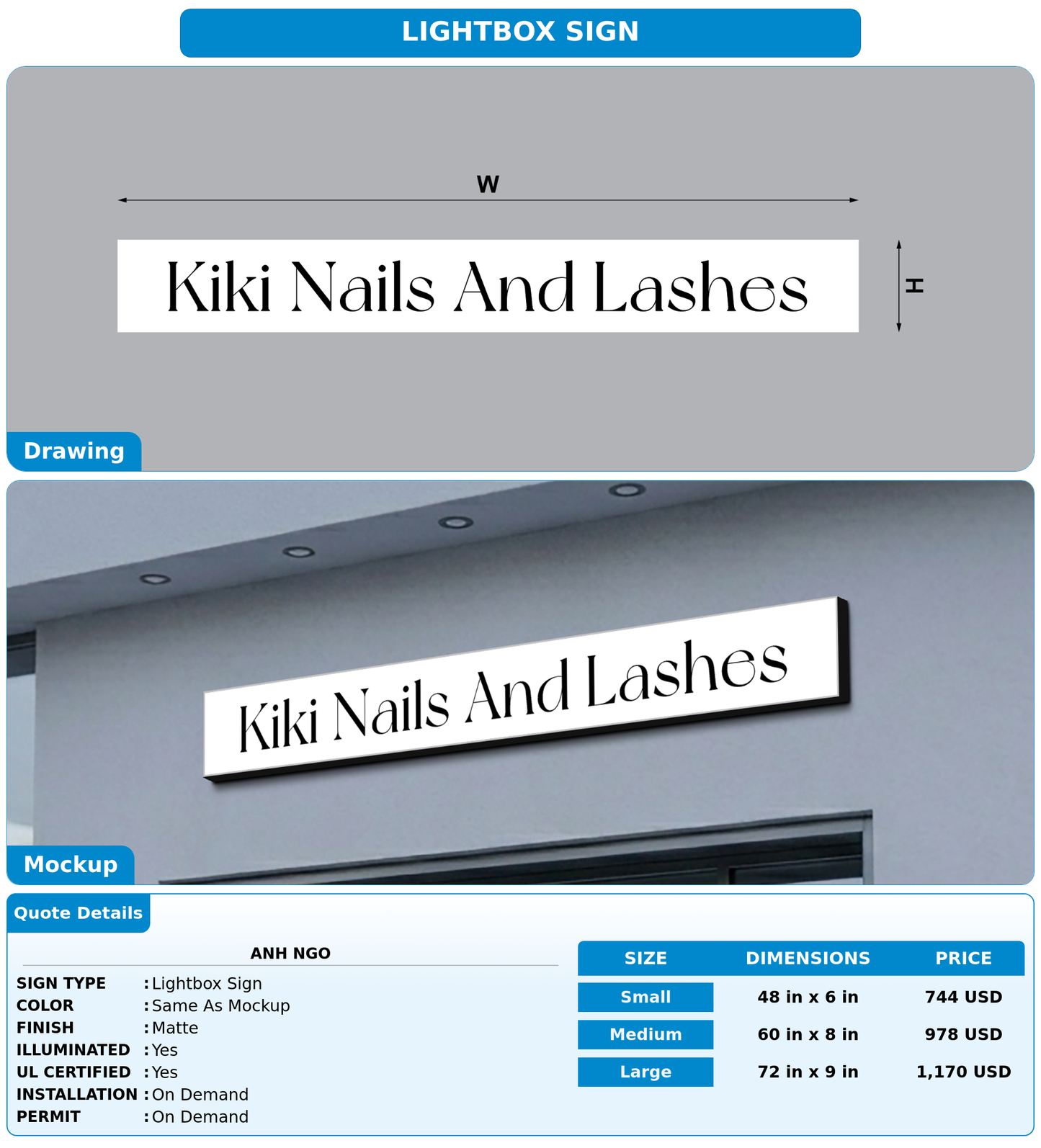 CUSTOM MOCKUP SIGN FOR Anh ngo