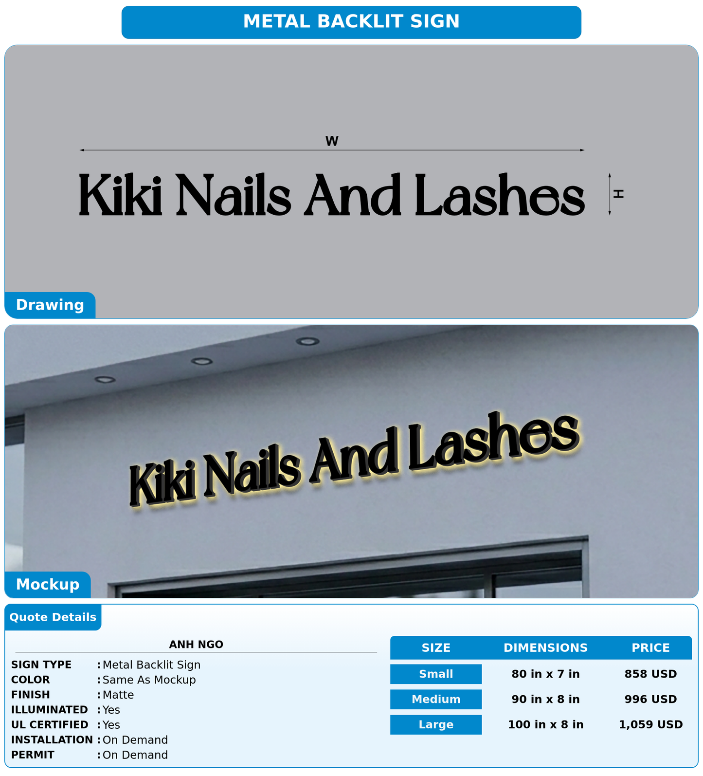 CUSTOM MOCKUP SIGN FOR Anh ngo
