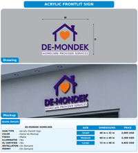 CUSTOM MOCKUP SIGN FOR De-Mondek Homecare