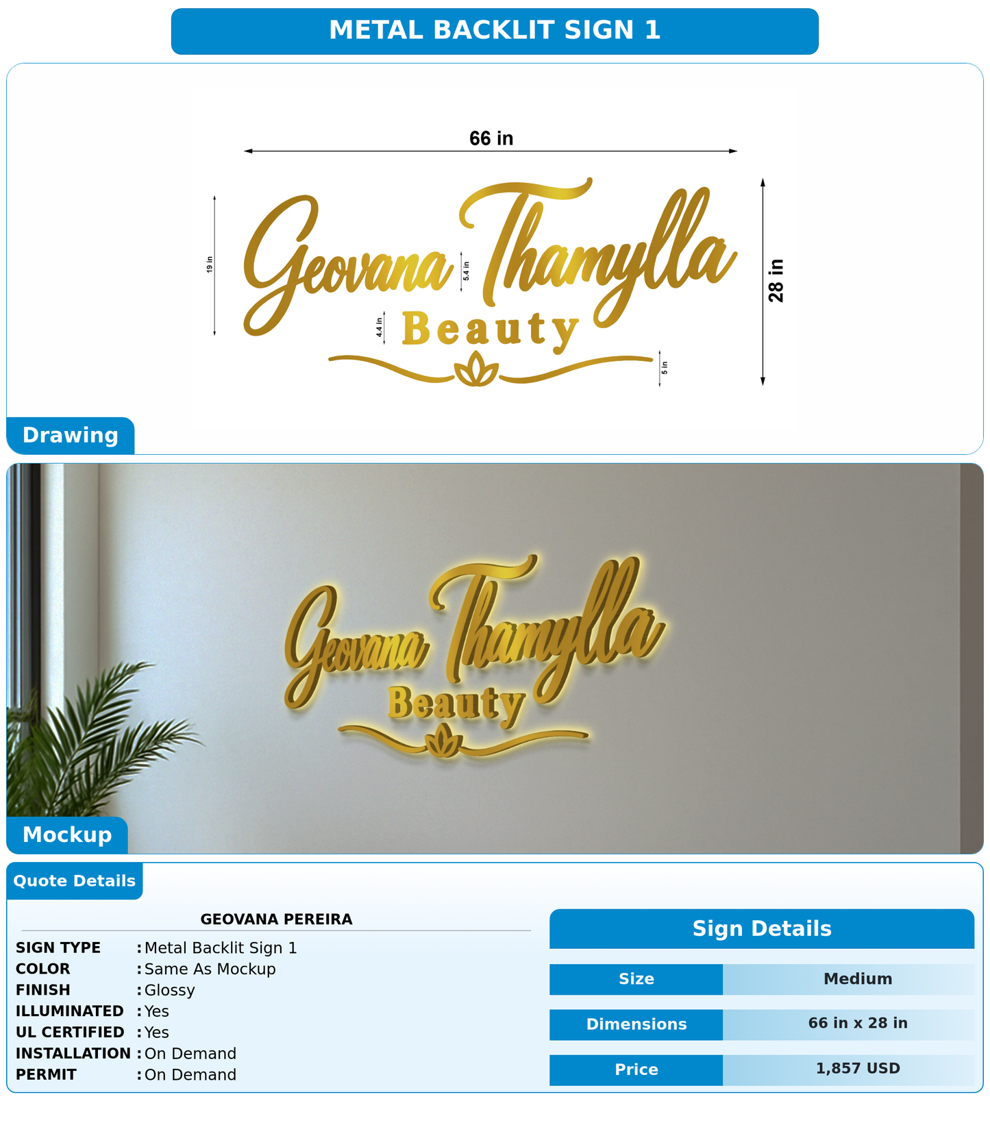 CUSTOM MOCKUP SIGN FOR Geovana Pereira