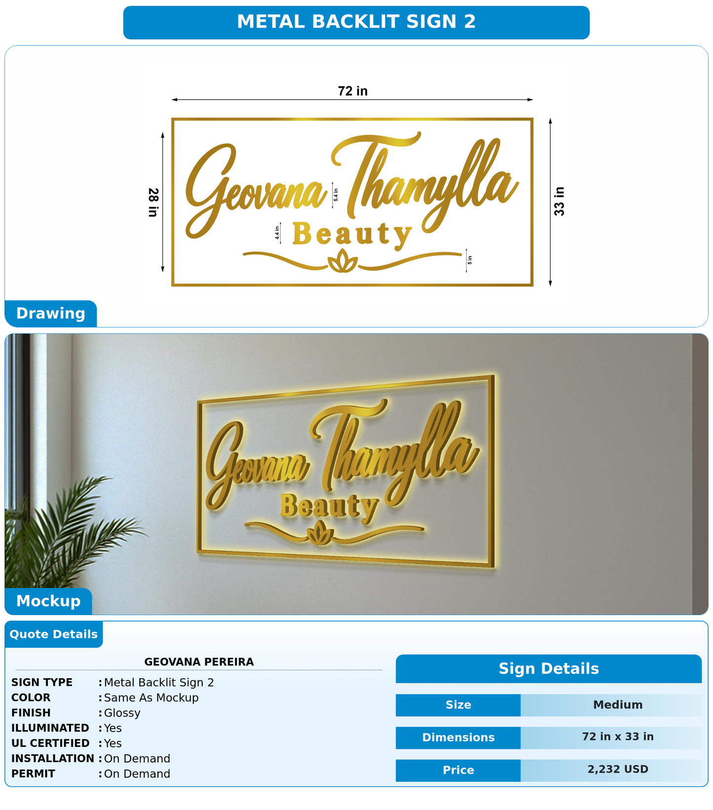 CUSTOM MOCKUP SIGN FOR Geovana Pereira