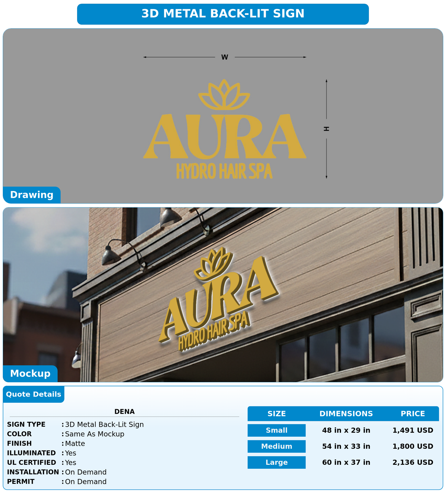 CUSTOM MOCKUP SIGN FOR Dena