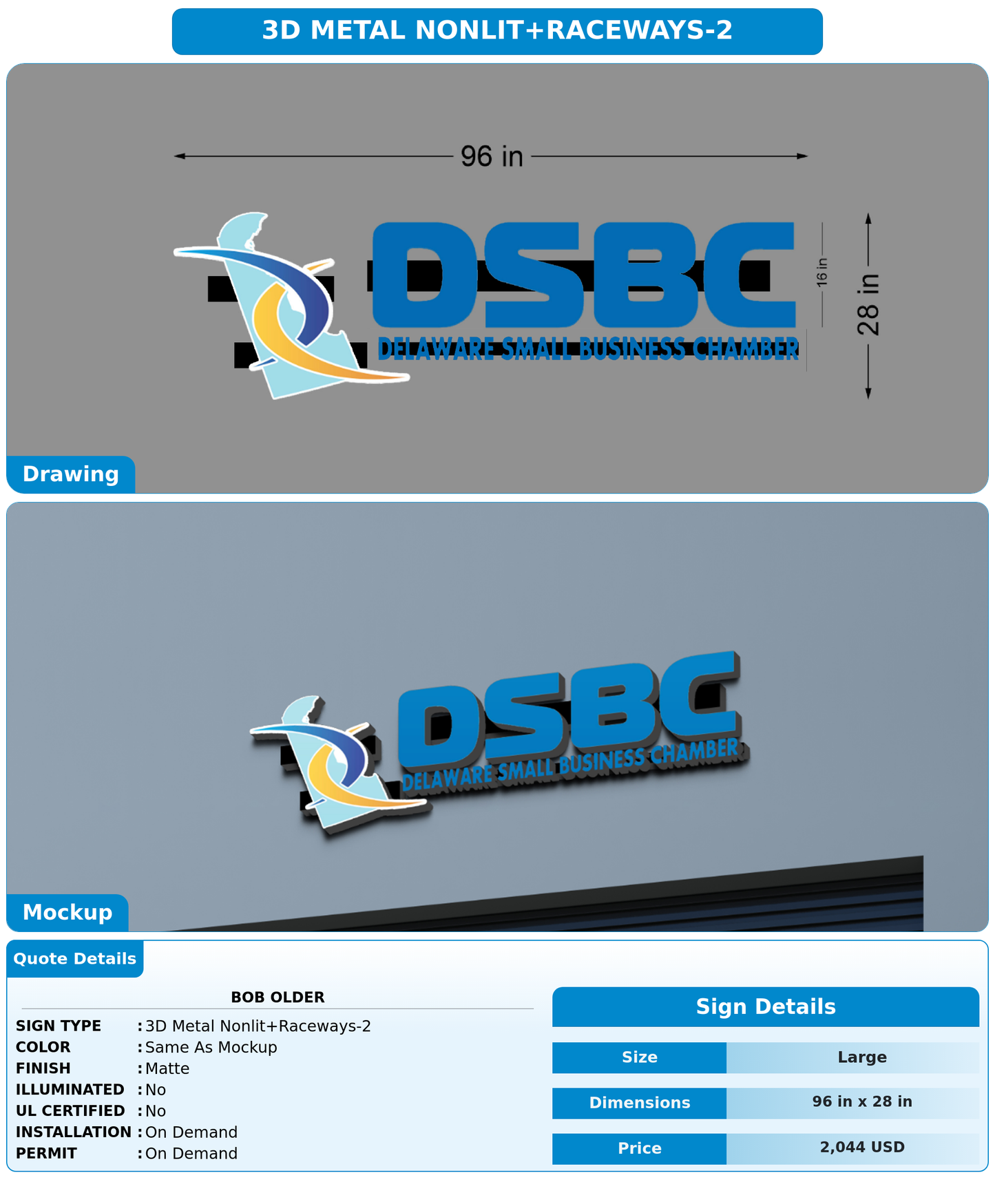 CUSTOM MOCKUP SIGN FOR Bob Older