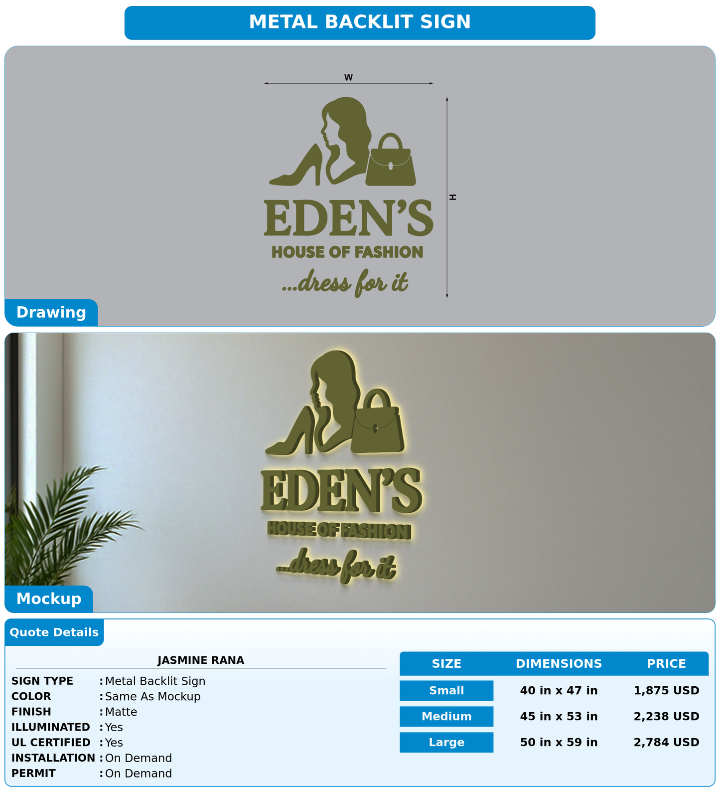 CUSTOM MOCKUP SIGN FOR Jasmine rana