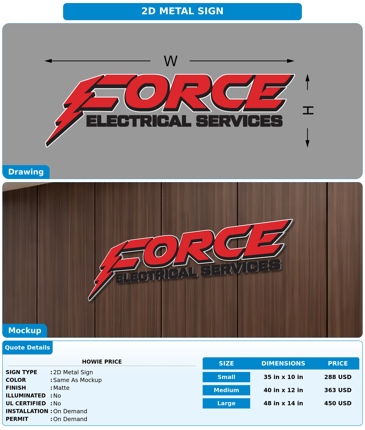 CUSTOM MOCKUP SIGN FOR Howie Price