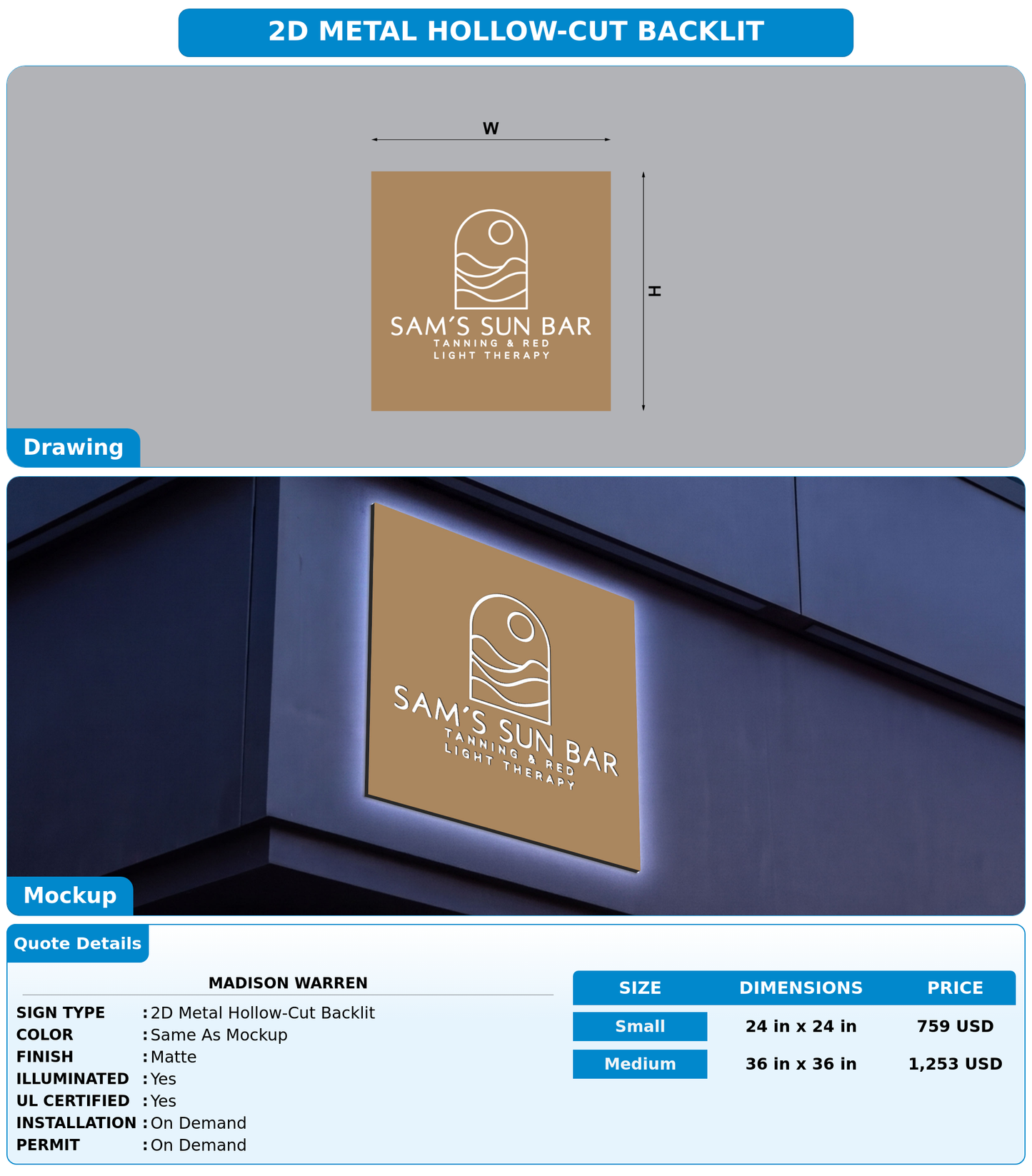 CUSTOM MOCKUP SIGN FOR Madison Warren
