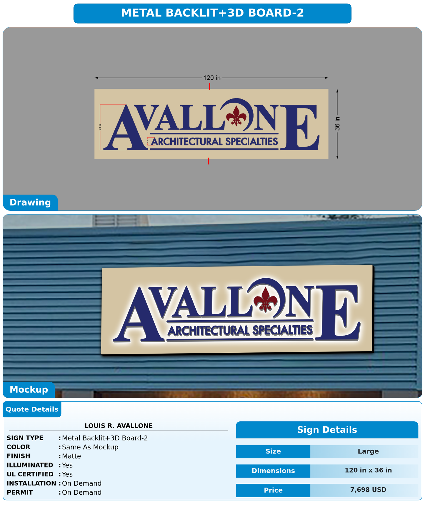 CUSTOM MOCKUP SIGN FOR Louis R. Avallone