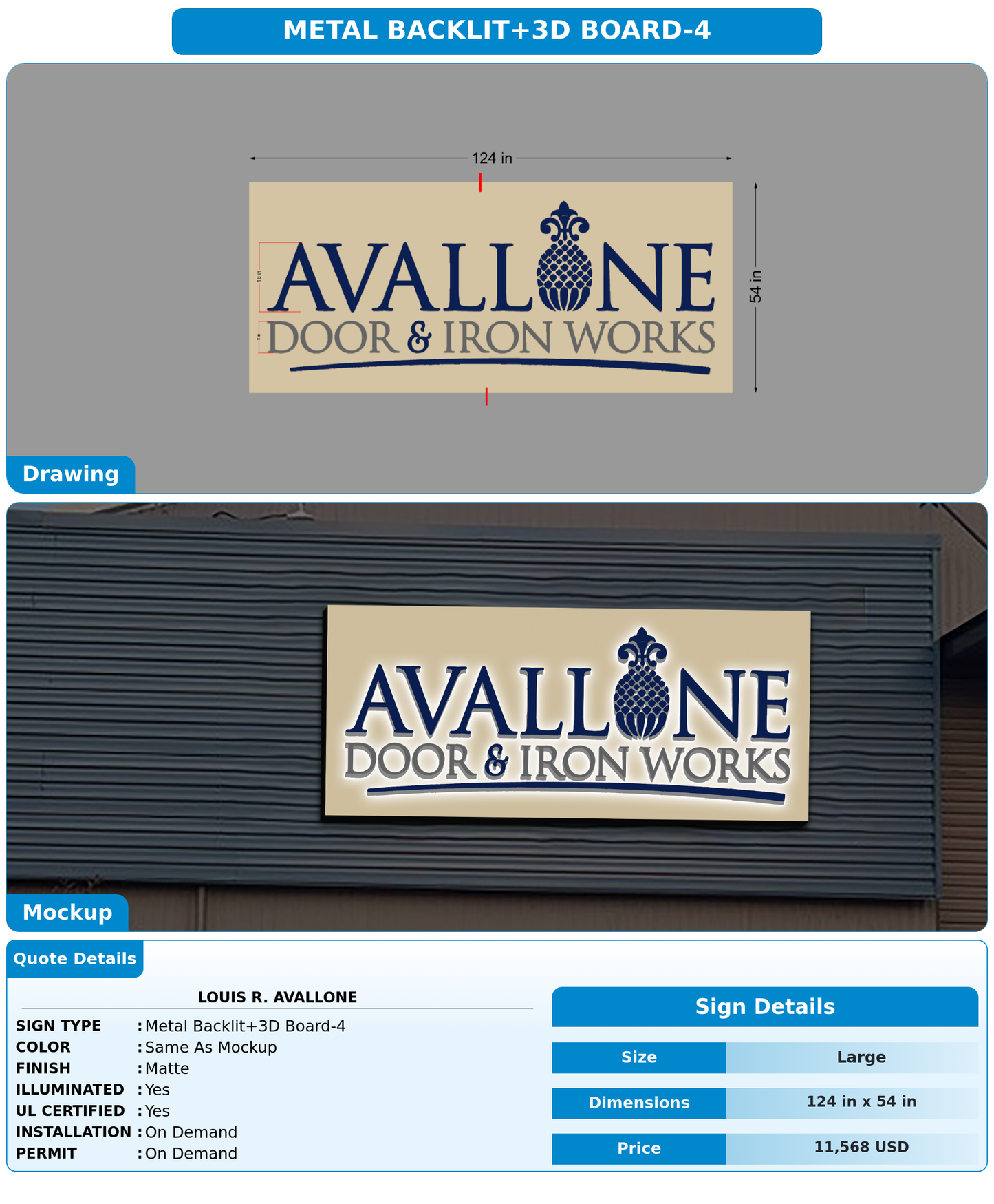 CUSTOM MOCKUP SIGN FOR Louis R. Avallone