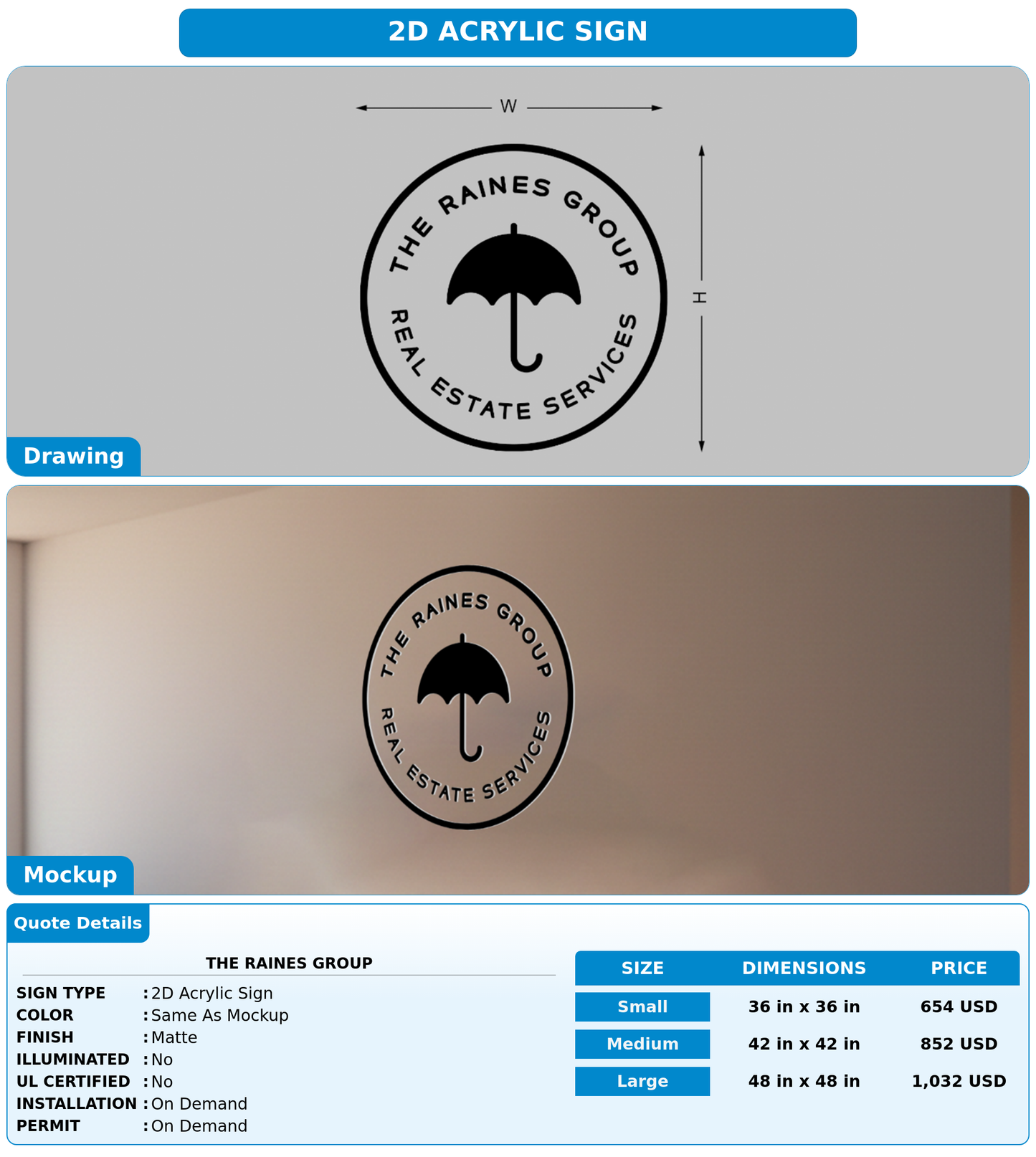 CUSTOM MOCKUP SIGN FOR The Raines Group