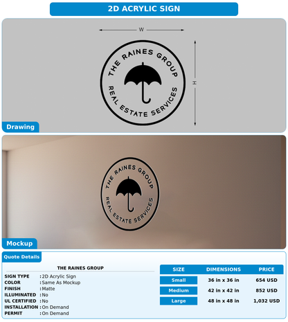 CUSTOM MOCKUP SIGN FOR The Raines Group