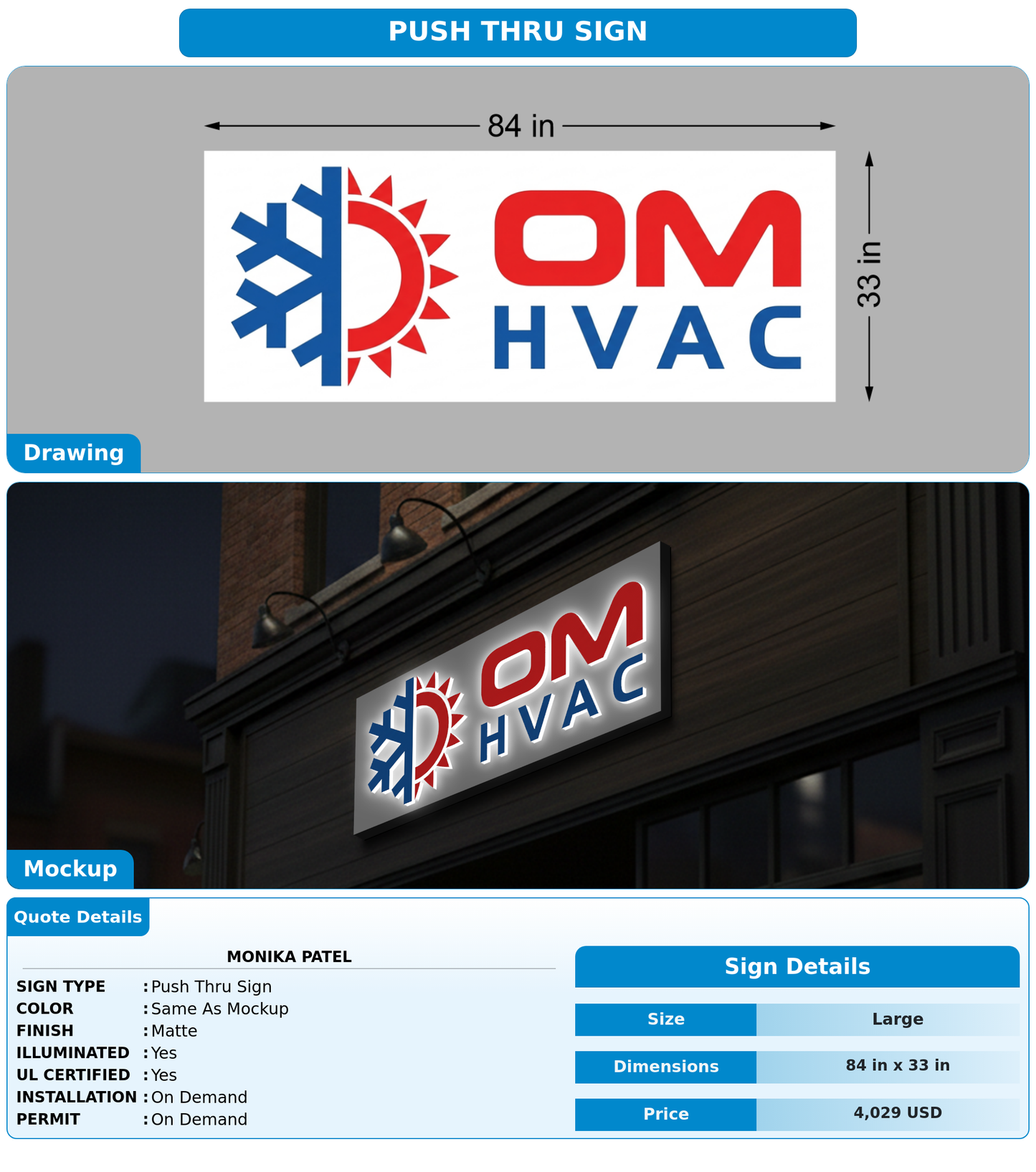 CUSTOM MOCKUP SIGN FOR Monika Patel